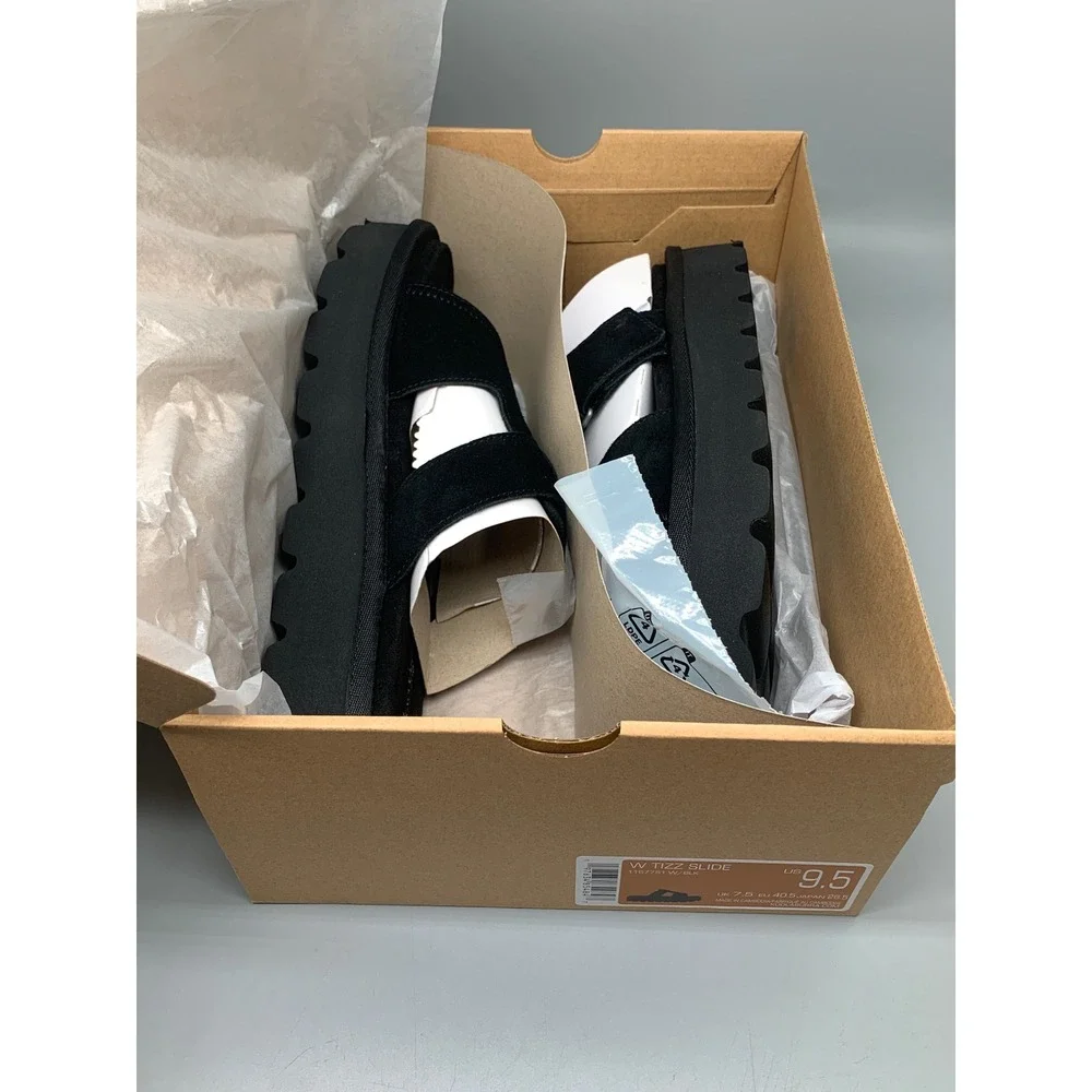 Koolaburra by UGG Tizz Slide Black Platform Sandals 1167751 Women's Sz 9.5